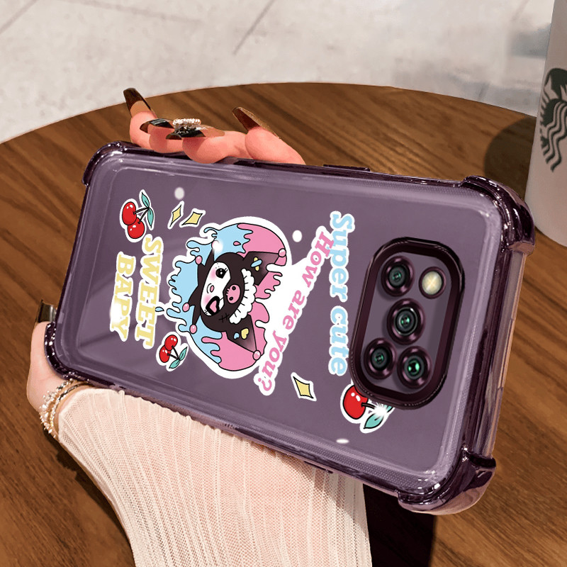 Casing Hp untuk Xiaomi POCO X3 POCO X3 NFC POCO X3 Pro Case boneka Kasing Glitter Perlindungan airba