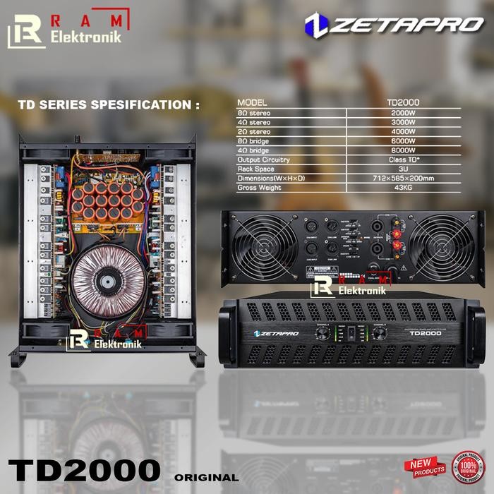 Power Amplifier Zeta Td2000 / Td 2000 / Td-2000