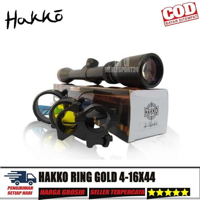 HOT PROMO TELESKOP HAKKO RING GOLD 4-16X44 TUBE 25 TERMURAH