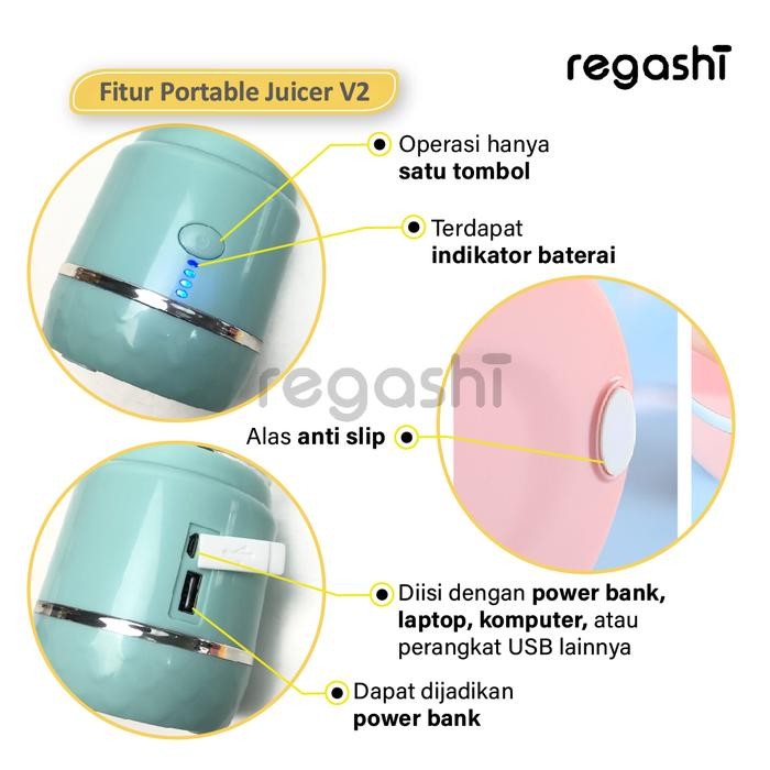 New  Portable Juicer Blender 500Ml 6 Mata Pisau Food Grade Sus 304