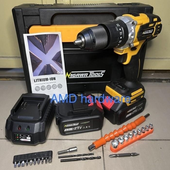 NAGAWA NCB13K CORDLESS BOR BETON IMPACT 13mm SET BRUSHLESS BATERAI 21V