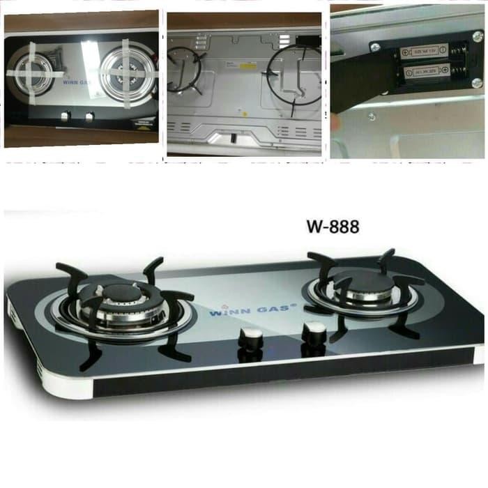 WINN GAS - W-888 - Kompor Gas Kaca 2 Tungku