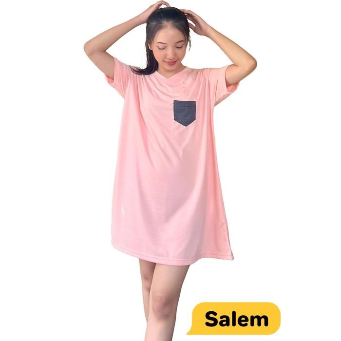 Mini Dress Homedress Daster Baju Tidur Wanita Ibu-ibu Remaja Bahan Kaos Polos Kekinian Nyaman Adem