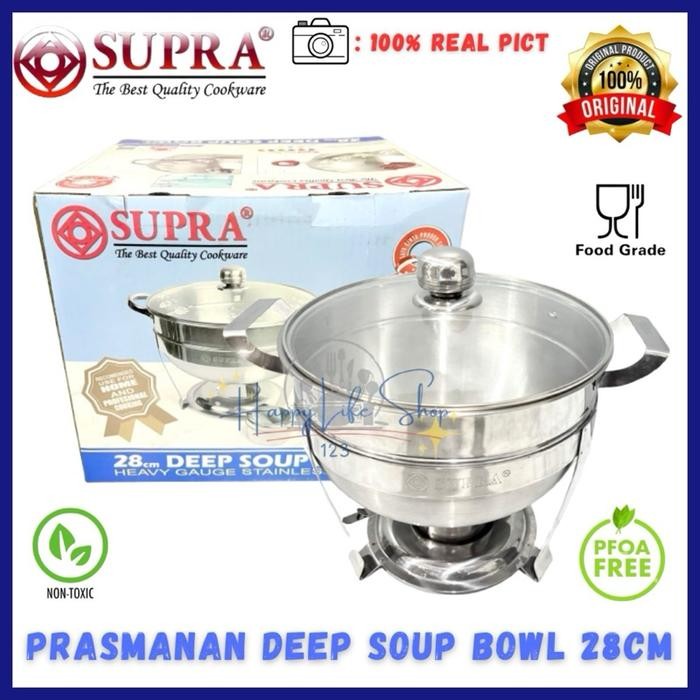 SUPRA Deep Soup Bowl 32cm/Prasmanan Bulat SUPRA 32cm/Panci Prasmanan 32cm