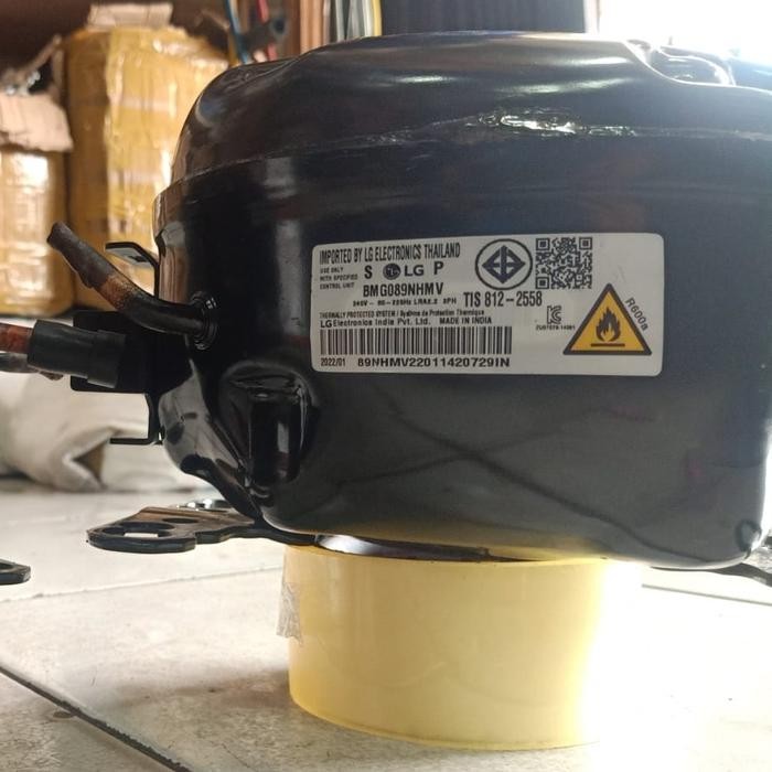 kompresor kulkas lg inverter bmg089nhmv kondisi baru di pasang
