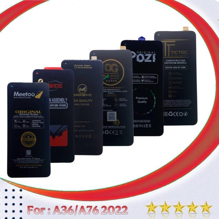 lcd touchscreen oppo a36/a76 2022 black original new