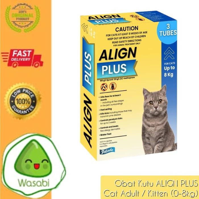 PETINDO ALIGN PLUS CAT ADULT/KITTEN OBAT KUTU KUCING 8KG NO FRONTLINE
