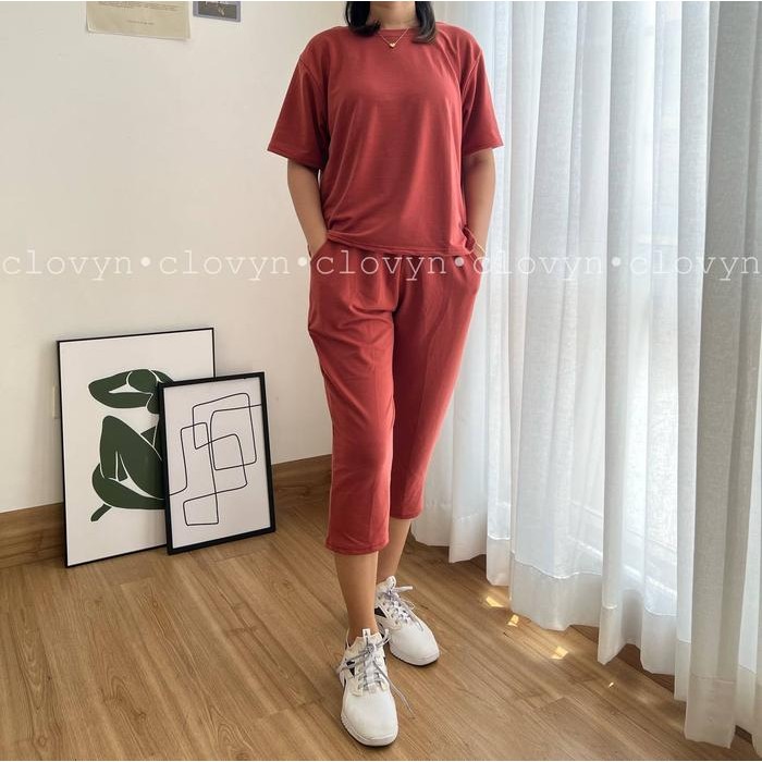 setelan polos wanita celana 7/8