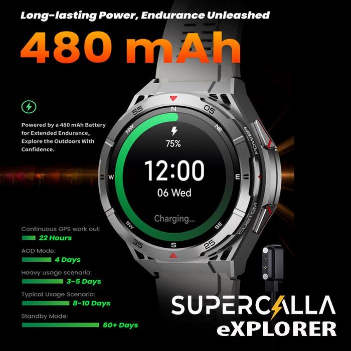 Supercalla Explorer Gps Dual-Band 6 Satellites Smart Watch Terlaris