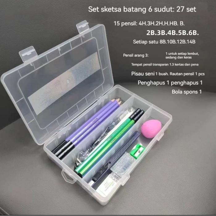 

SALE TERHOTT ALLIANCE SET PENSIL GAMBAR SKETCH PENSIL GRAFIT CHARCOAL ARANG 29 PCS DENGAN KOTAK TIN