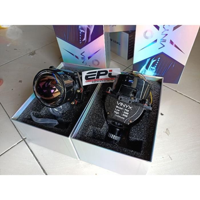 Projie Proji Projector Biled Vinyx P50 P60 Laser 3 Inch Purple Lens 60W Kembaran E10 E11