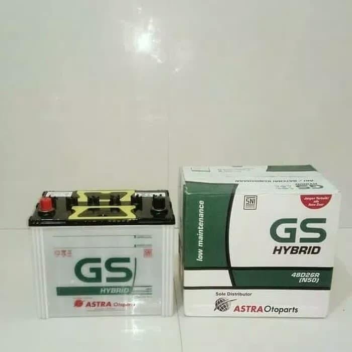 aki mobil battery gs astra type hybrid n50 12 volt 50 amper khusus gos