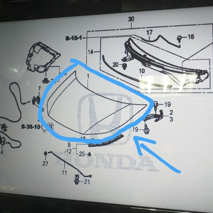 Kap Cup Penutup Mesin Hood Honda Mobilio Facelift Original
