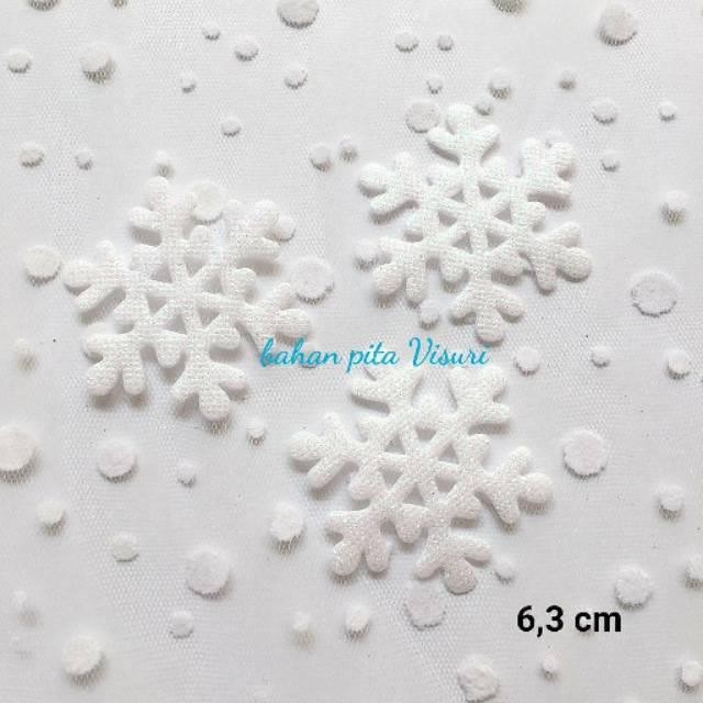 Aplikasi Snowflake Kain Plong per 6 biji