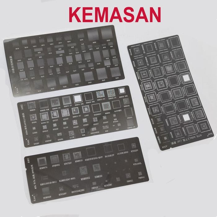 Plat Cetakan Ic Cpu Universal Bga Stencil Amaoe A467 A482 A508 55 Models Set 4 Pcs Mtk Msm Cpu Ram