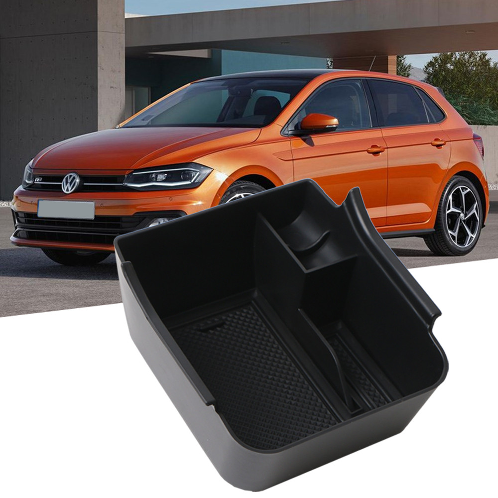 Car Central Armrest Storage Box Holder For Volkswagen Polo VW MK6 2018 2019 2020  Center Console Org