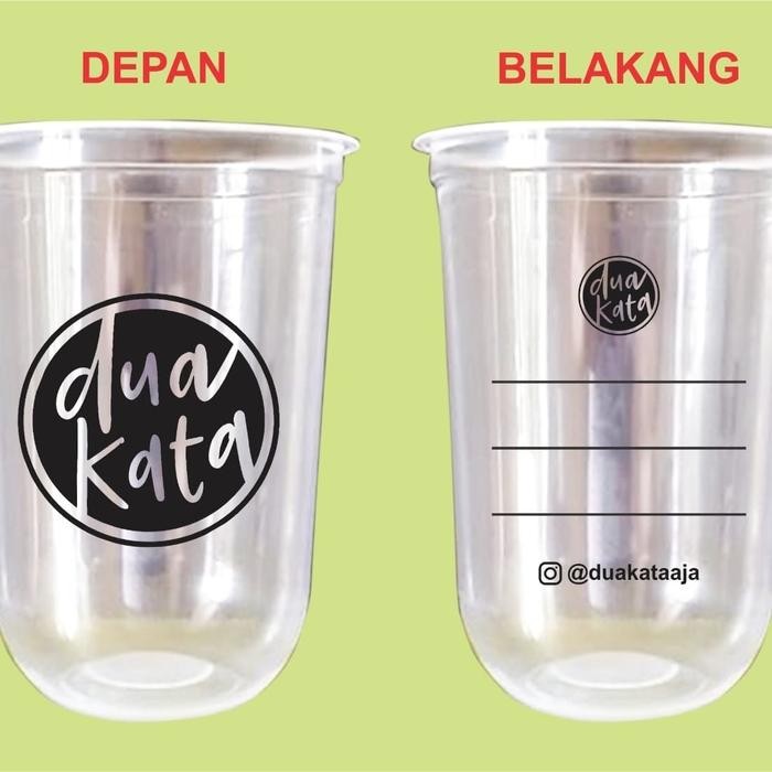 Gelas Plastik Boba 16Oz Sablon Logo