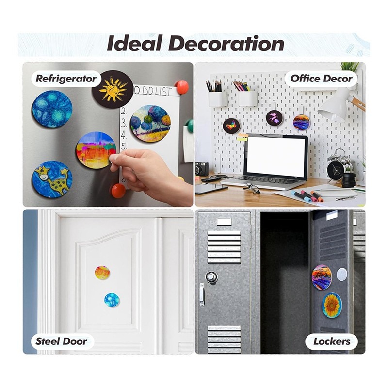 

50Pcs Magnetic Painting Canvas Panels 3 Inch Small Canvas For Refrigerator Storage Cabinets