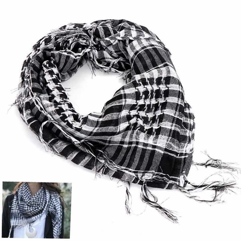 Mens Military Scarves Keffiyeh Male Shemagh Scarf Square Thicken Arab Tactical Shemagh Scarf