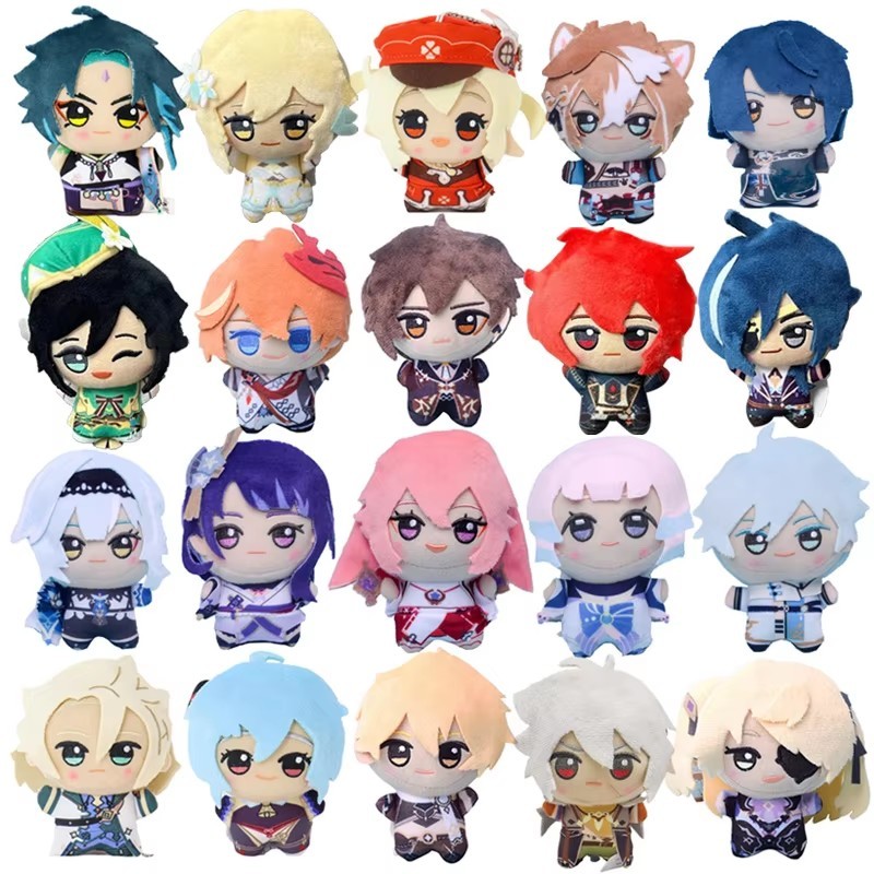 10Cm Genshin Impact Cosplay Zhongli Klee Plushie Pendant Venti Diluc Xiao Eula Razor Fischl Klee