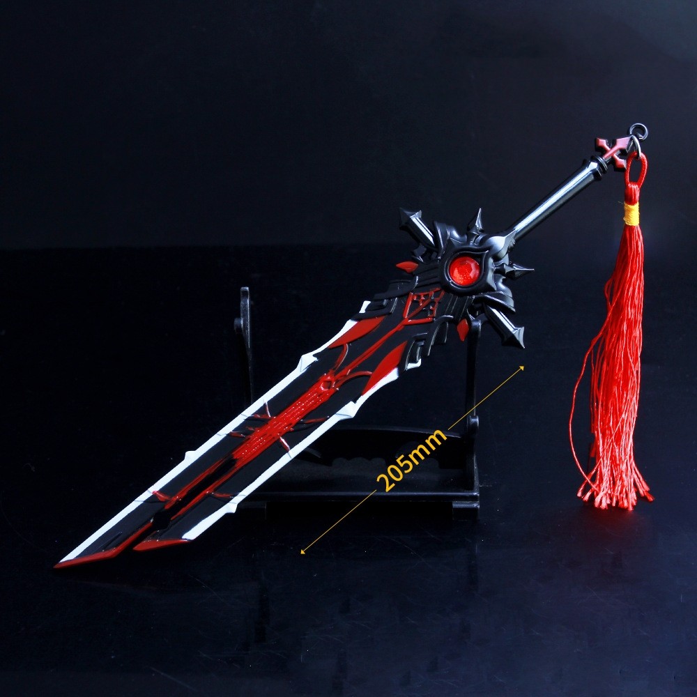 Genshin Impact Game Peripheral Diluc Wolf'S End Static Great Sword Model Alloy Cosplay Weapon Crafts