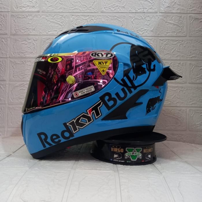 HELM KYT FALCON FR SKY BLUE PAKET GANTENG KYT FALCON PAKET GANTENG