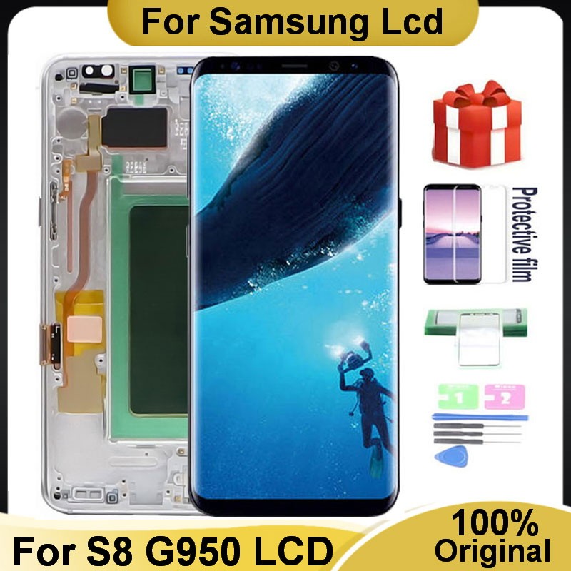 100% Original AMOLED LCD For Samsung Galaxy S8 Lcd G950 G950F