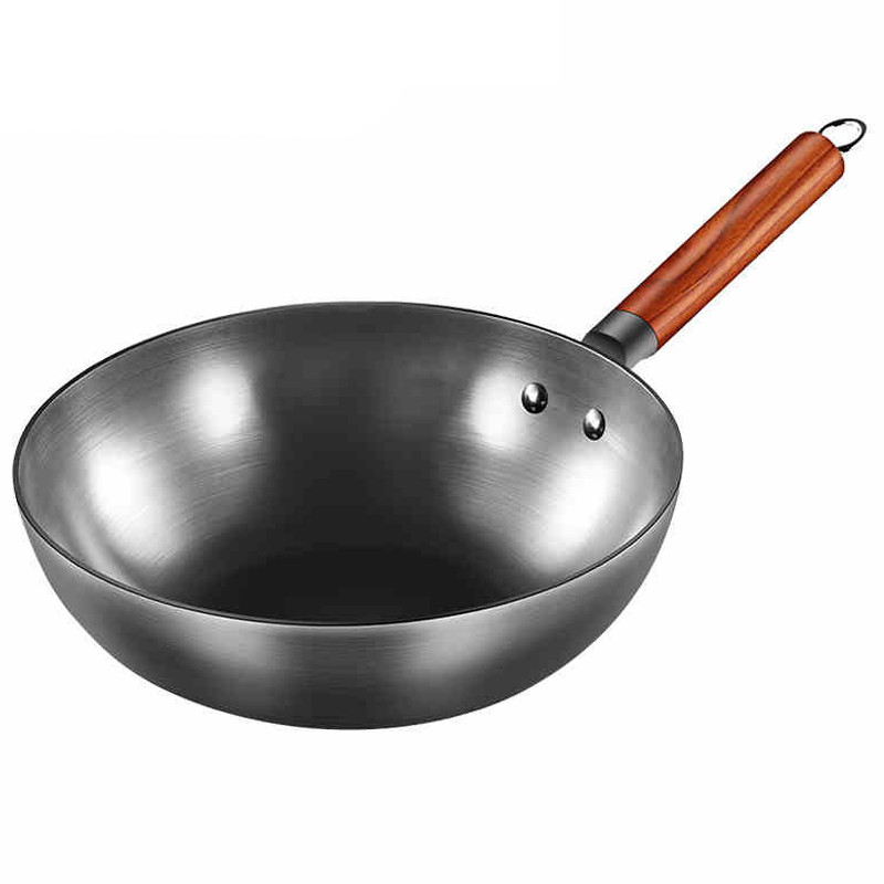 High Quality Iron Wok Traditional Handmade Iron Wok Pan Non-stick Pan