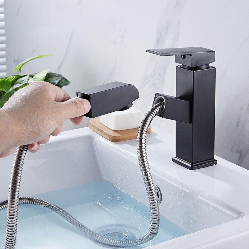 

Bathroom Waterfall Basin Sink Faucet Black Faucets Brass Bath Faucet Hot&Cold Water Mixer Vanity Tap