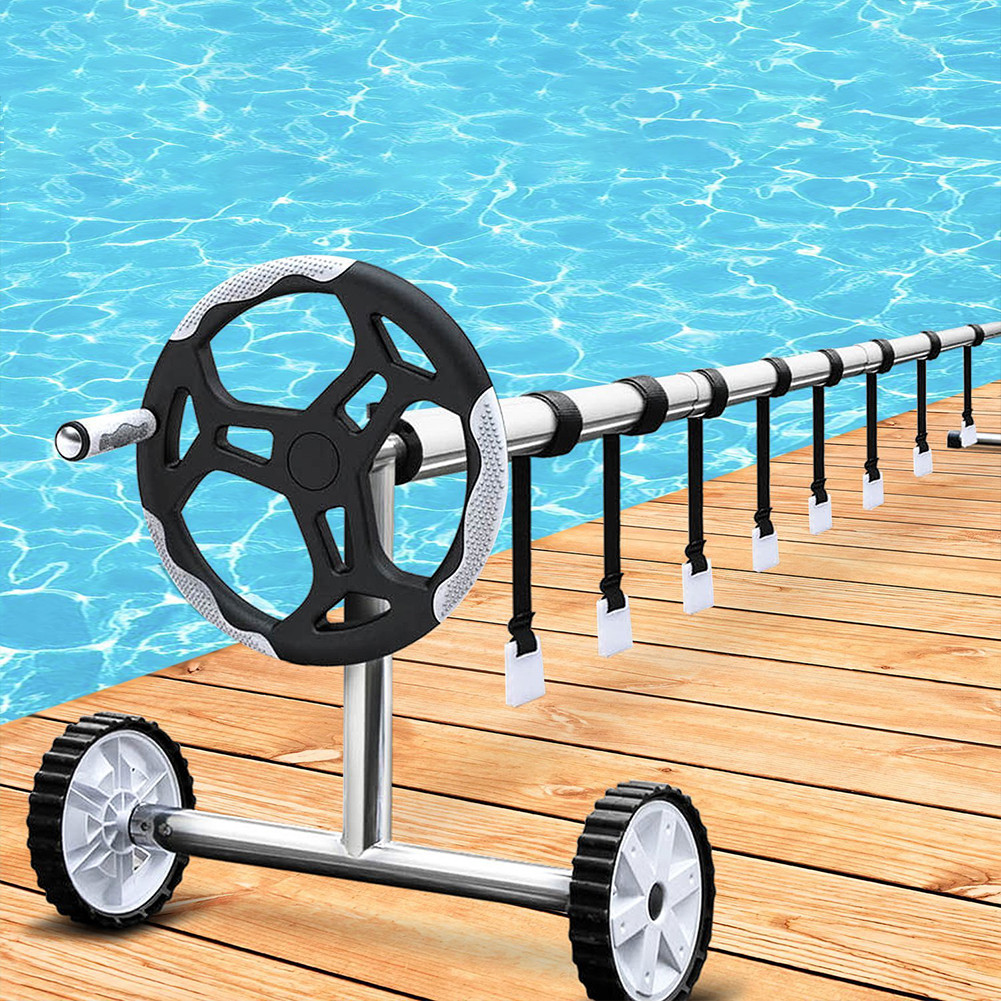 

Swimming Pool Cover Reel Set Storage Spool Pool Solar Cover Roller Attachment Strap Clip Fastener