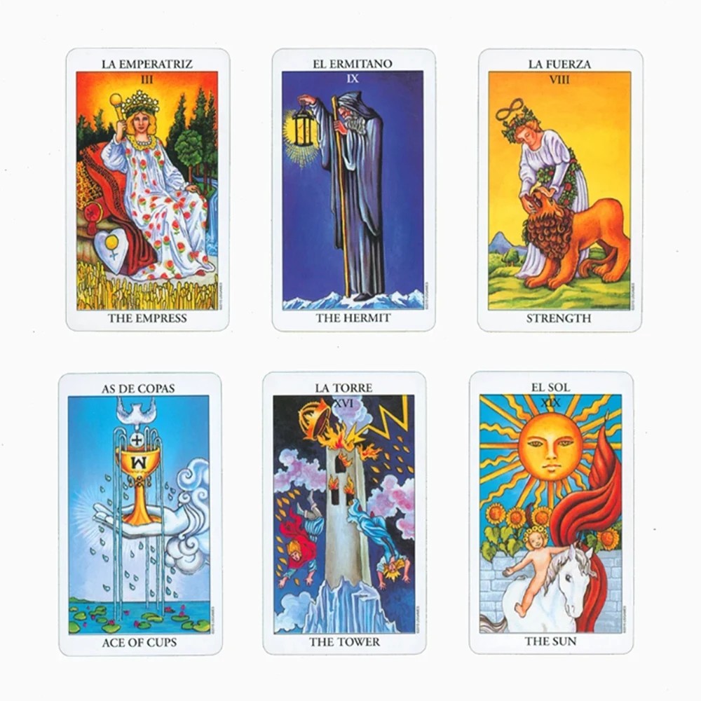 

1Pcs Deck Tarot Spain Riders Tarot Cards For Beginners For And Includes Spanish-English Guide Books