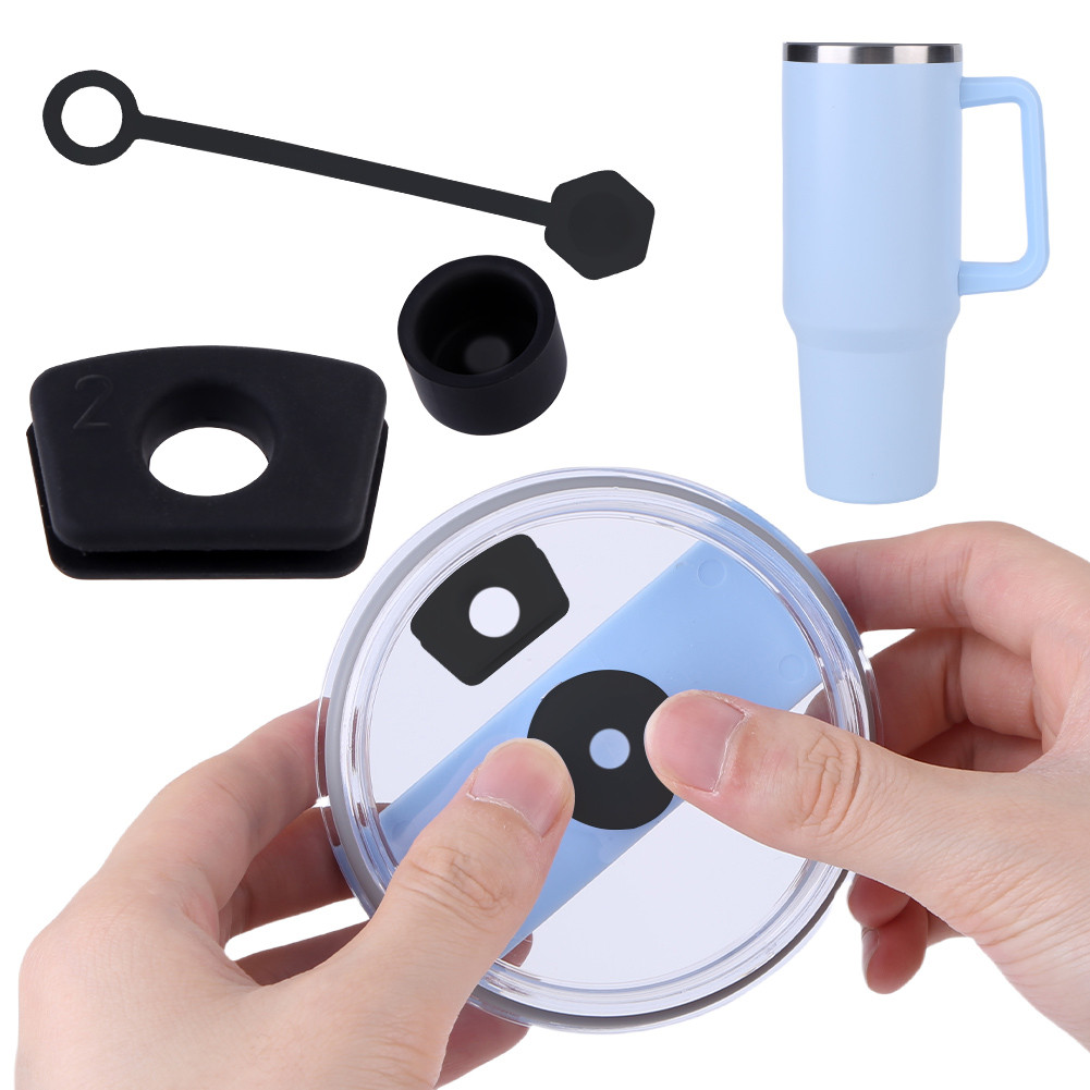 

Silicone Spill Proof Stopper Set For Stanley Cup 1.0 2.0 30/40oz Tumbler Accessories Straw Cover Cap