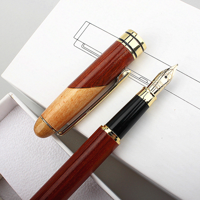 

Luxury Fountain Pen 0.5mm Wooden Writing Pens for Students Art Calligraphy Pens Business Gifts