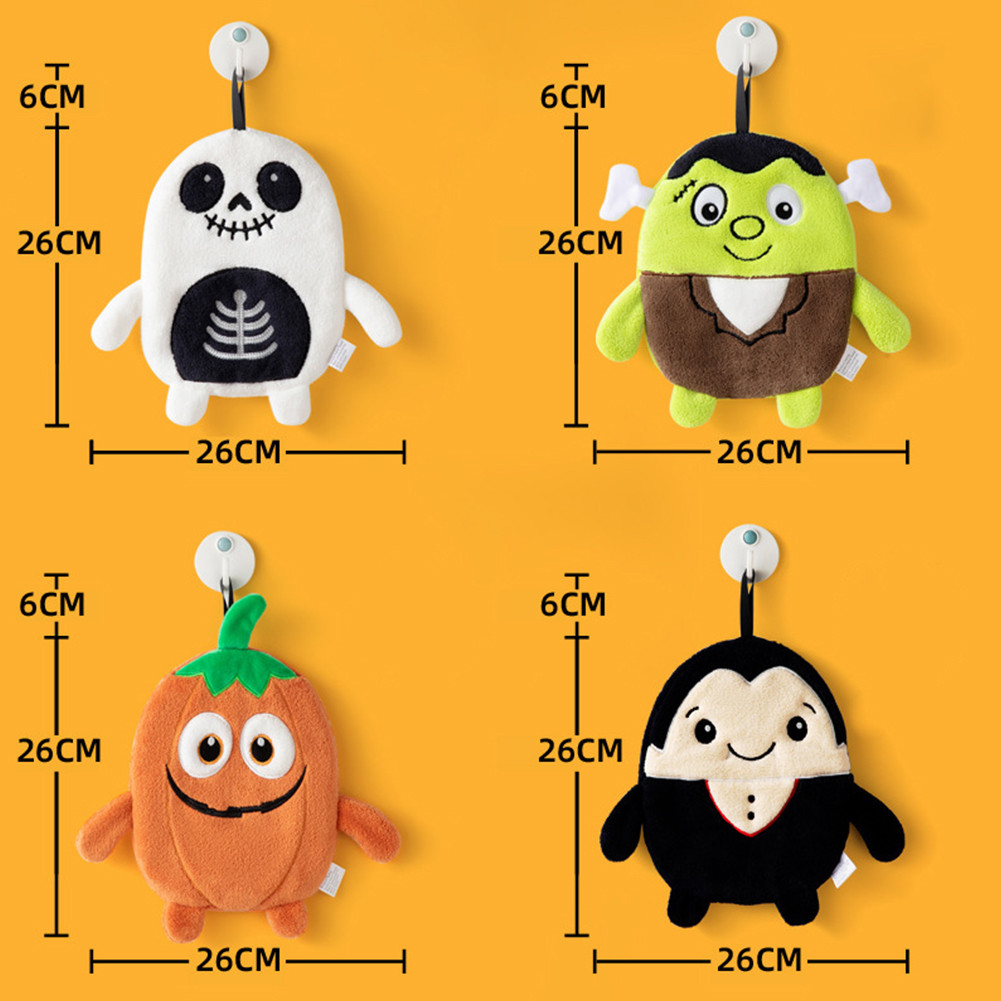 

Halloween Hand Towel Embroidered Ghost Pumpkin Kitchen Dish Towel for Cooking Drying Cleaning Towel