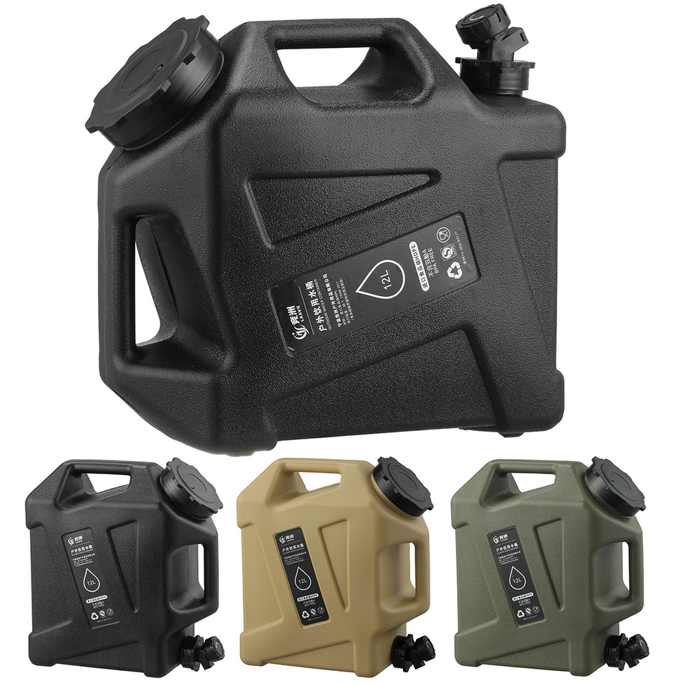 

12L Outdoor Water Bucket Large-Capacity Camping Water Container Portable Car Water Tank with Faucet