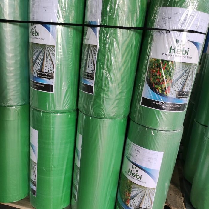 Plastik Mulsa Hitam Silver 60/120 cm untuk Tanaman Cabe dan Sayuran Lainnya