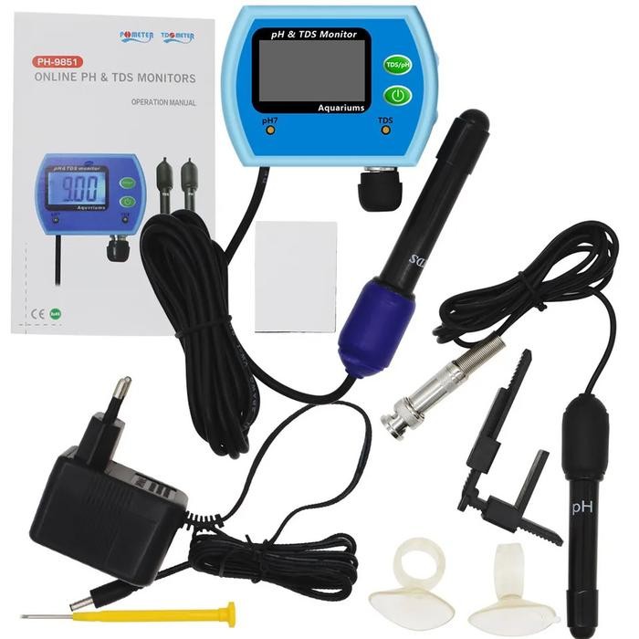 Alat Ukur pH TDS Water Quality Monitor Online Meter PH/TDS-9851 PH9851
