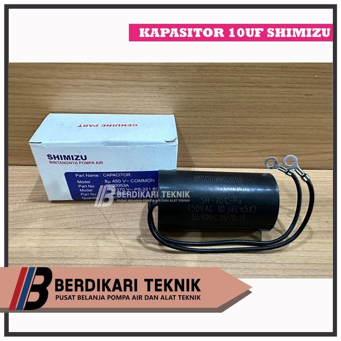 Capasitor / Kapasitor Pompa Air Bulat Kabel Merk Shimizu 10uf ORIGINAL