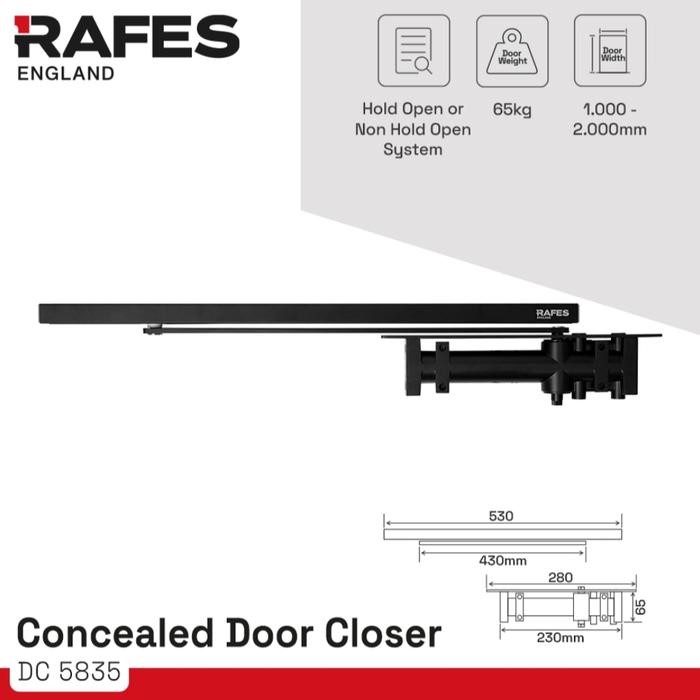 RAFES CONCEALED DOOR CLOSER BLACK