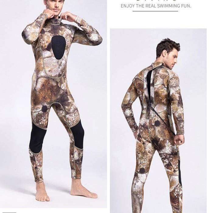 Termurah Wetsuit Camoflage Neoprane 3Mm Onepiece Resleting Belakang