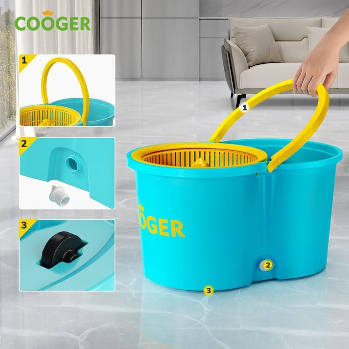 (Allthebest) COOGER Alat Pel Spin Super Mop // Spin Mop Cooger