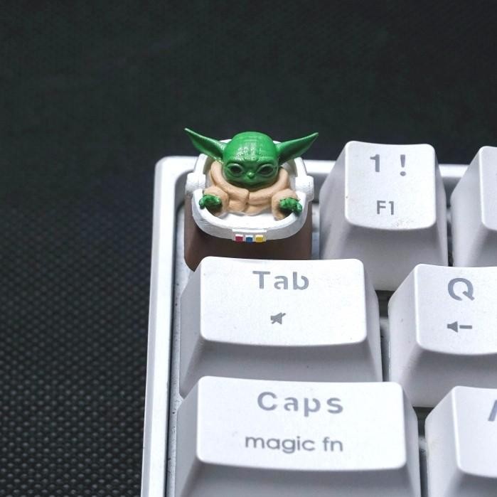 (Allthebest) Artisan Keycaps/ Baby Yoda keycap mandalorian starwars