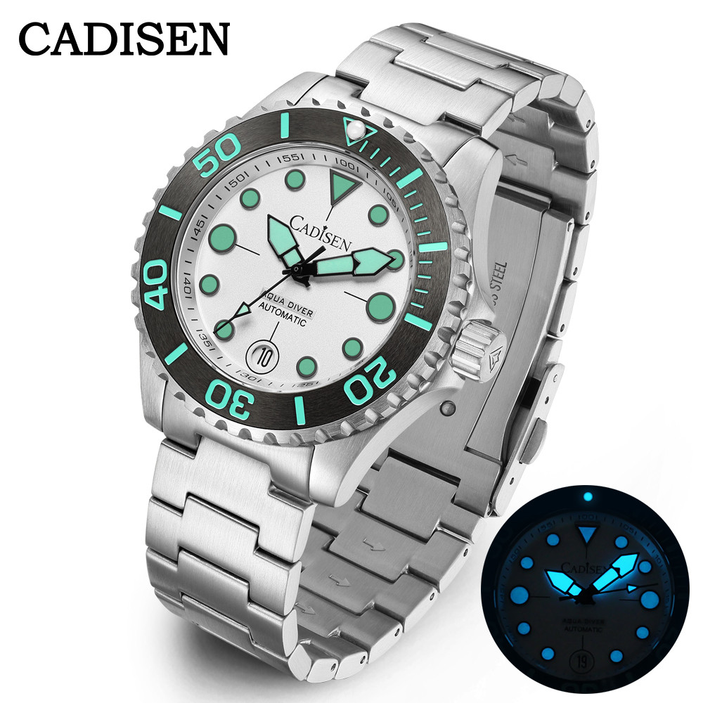 Cadisen Watch For Men NH35 Automatic Mechanical 40 mm Sapphire Super Luminous Business Dress WristWa