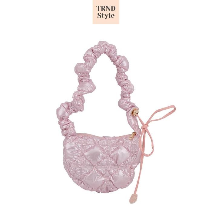 Carlyn Puffy Bag MINI Warna Glossy - Dumpling Bag Korea Import Tas Selempang Wanita Bangkok Thailand