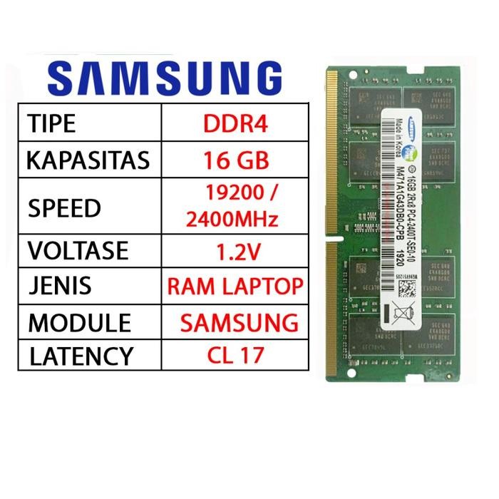 Ram / Memory Laptop Ddr4 16Gb 2400 Samsung