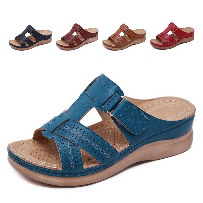 Summer Women Sandals Wedge Sandals Premium Orthopedic Open Toe Sandals Vintage Anti-Slip Casual