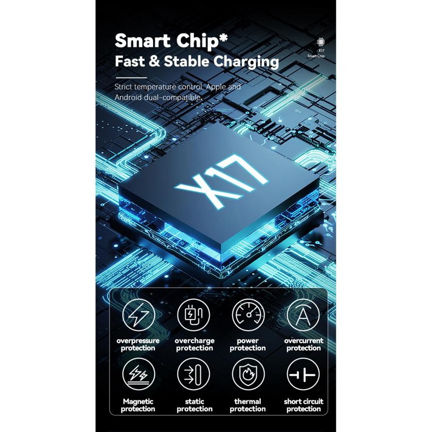 Mantab X17 Holder Hp Mobil Wireless Charging 15W Cas Cepat Tanpa Kabel & Jepit Otomatis Sensor