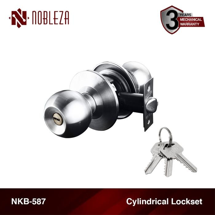 NOBLEZA Kunci Bulat Handle Gagang Pintu Kamar Mandi Stainless NKB-587 SS