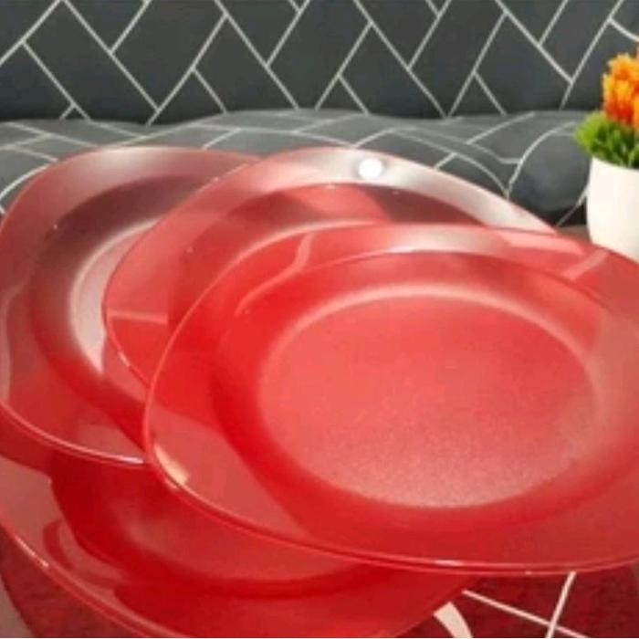 Tupperware piring kristal warna biru isi 4pc Makan Set