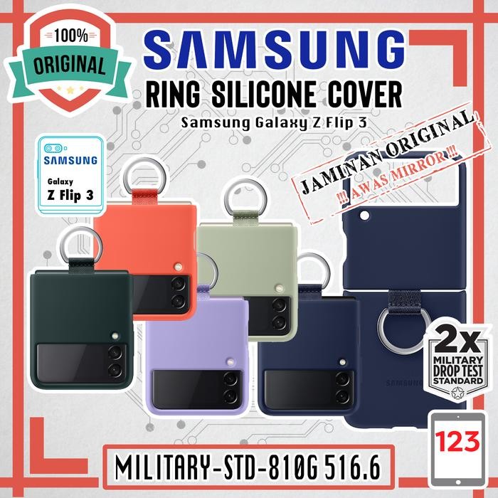 Case Samsung Galaxy Z Flip 3 Flip3 ORIGINAL Samsung Silicone with Ring